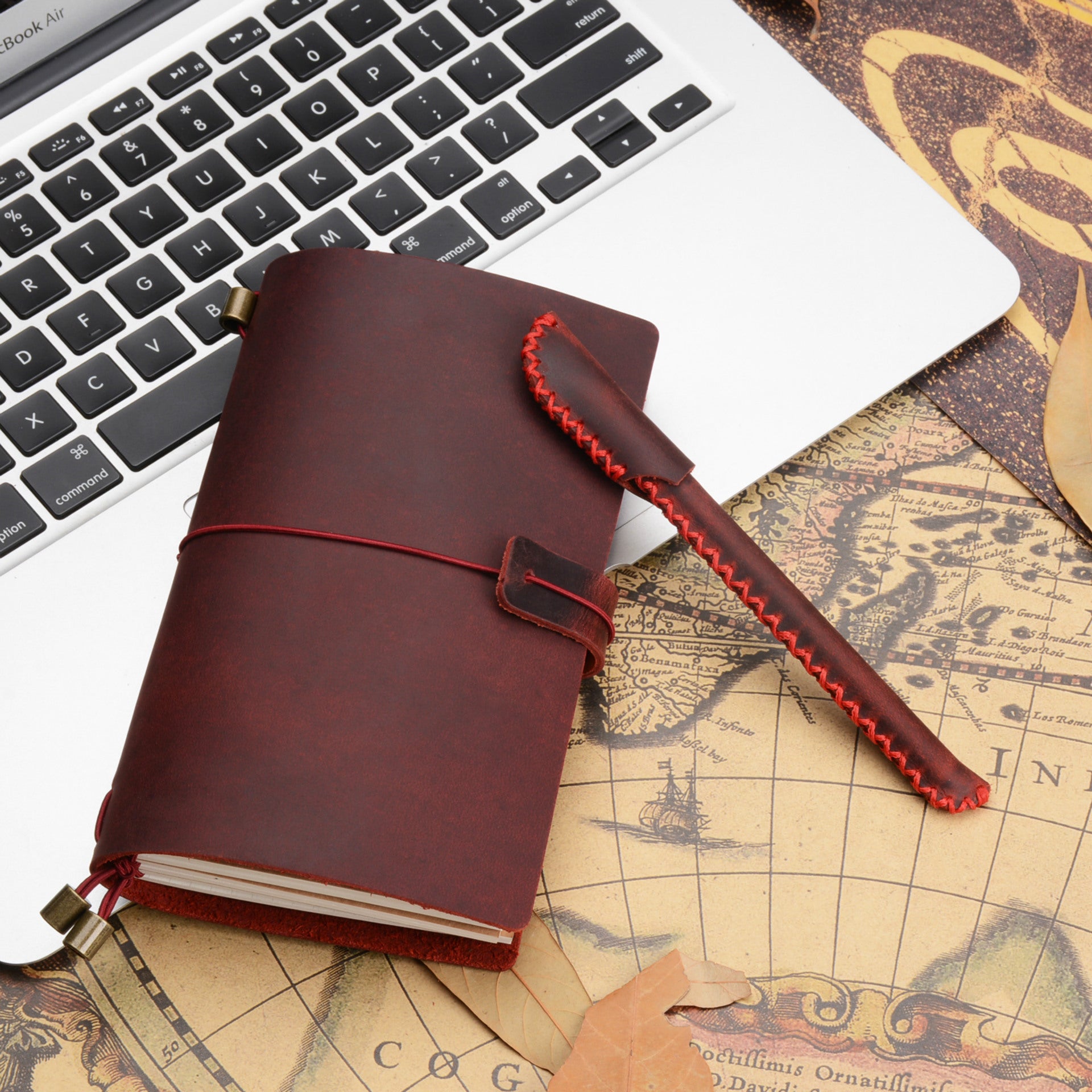 Wholesale Hand Ledger Cowhide Loose-leaf Diary Tied with Rope